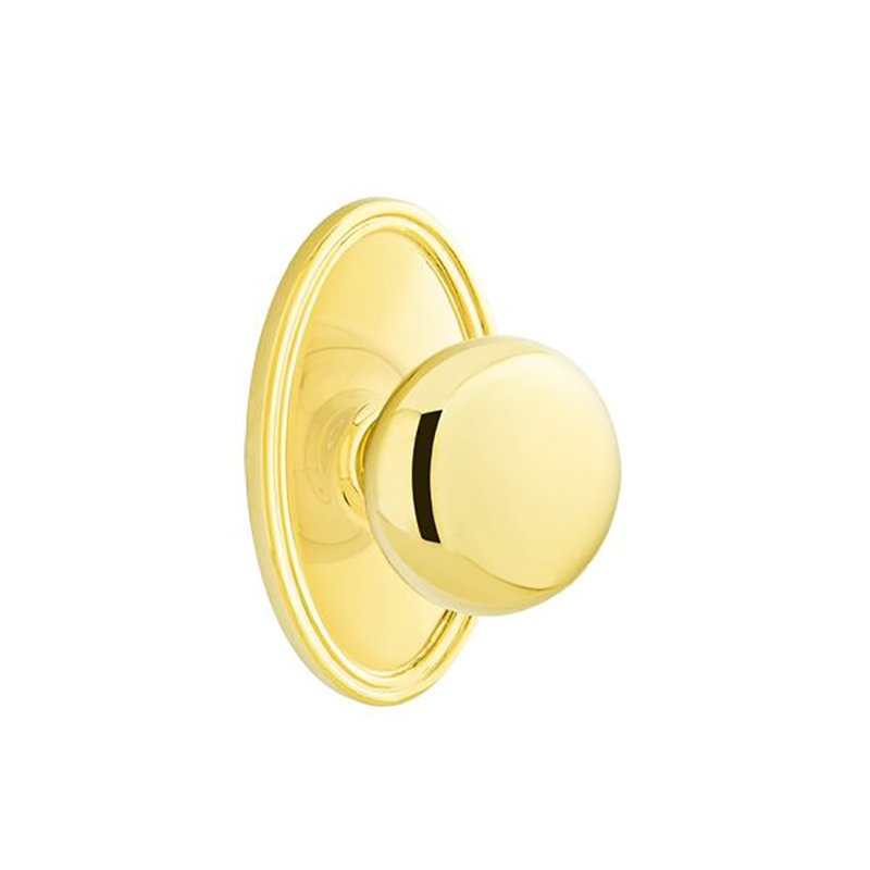 Passage Providence Knob with Oval Rose, Bright Brass