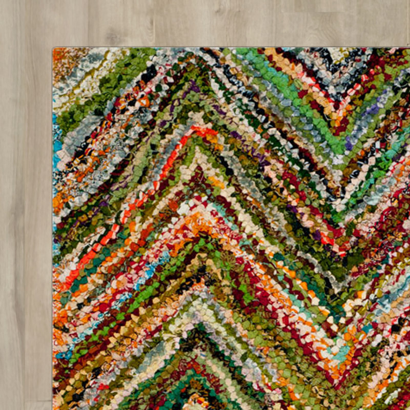 Sonata Chevron Cotton Hand Woven Area Rug, Rectangle 183 x 274 cm