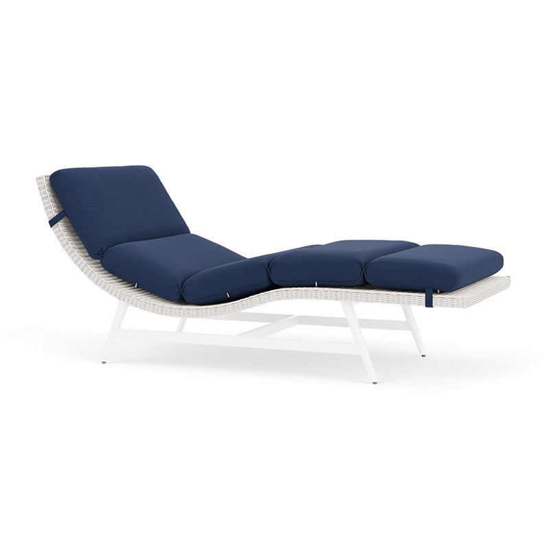 Cascade Outdoor Chaise Lounge, Beach Navy, White