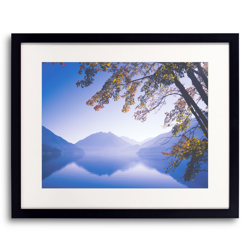 Autumn Afternoon Crescent Lake Framed Photographic Print Canvas, 16" H x 20" W, Black Framed Paper
