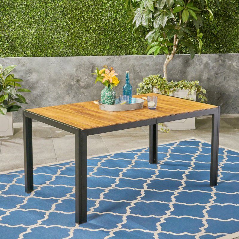 Starr Rectangular Outdoor Dining Table, 30" H x 59.25" W x 35.5" D