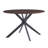 Cann 47.2" Wood Grain Round Dining Table With 4 Brown Fabric Upholstered Chairs Dining Set For Modern Kitchens, Dining Room, Living Room