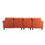 Dekara L Shaped Sectional Sofa Linen Fabric Upholstered Couch with Chaise and Ottoman-2136716345