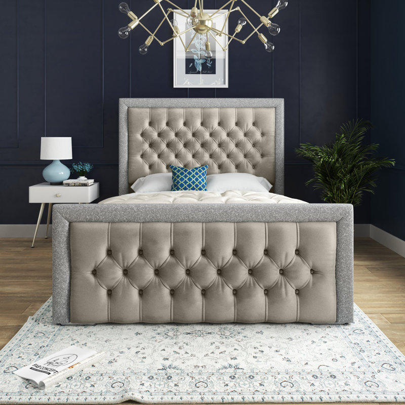 Cheltenham Bed With Headboard - Super King - 6Ft - Blue, Cream, Double (4'6")