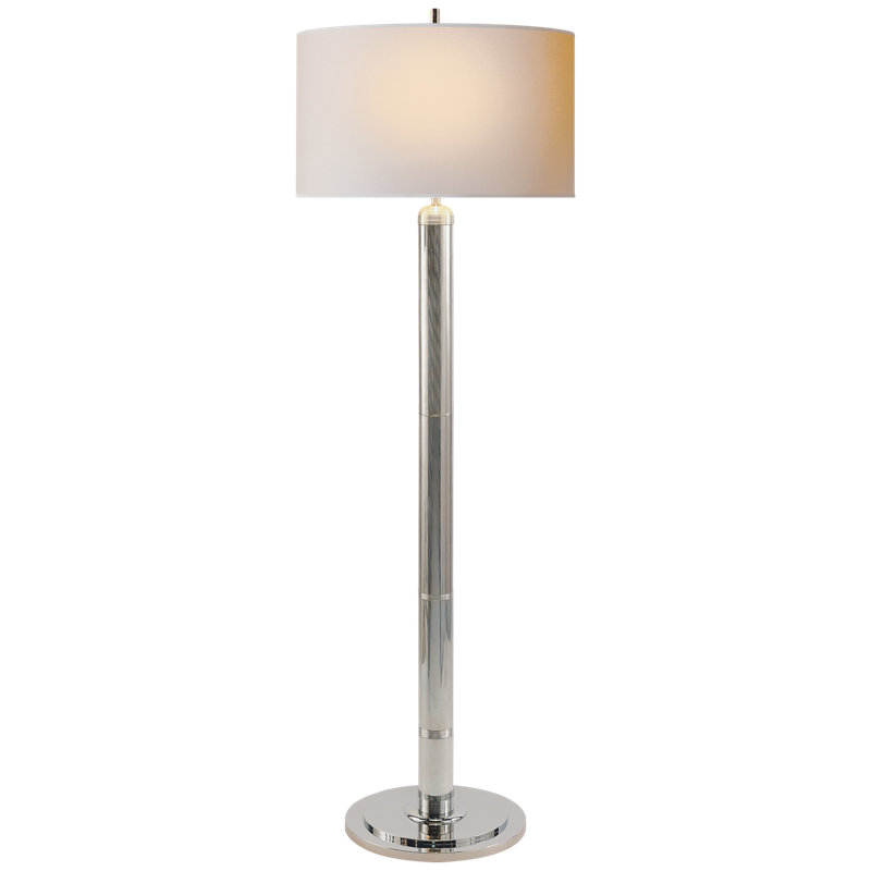 Thomas O'Brien Longacre Floor Lamp, Polished Nickel, Fabric