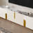 Harkless 78.74'' Luxury Marble Beige TV Stand with 4 Cabinets and Elegant Gold Legs, Fully Assembled 