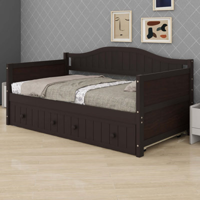 Modern Daybed with Trundle, Sofa Bed for Bedroom Living Room Everyday Use