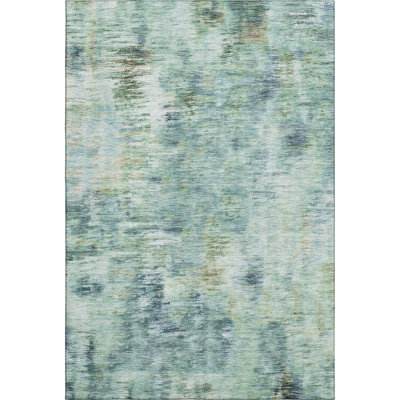 Premium Machine Washable Prisco Teal Rug