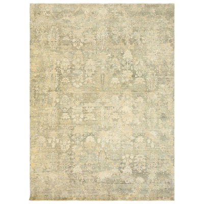 New Indian Moghul Shrub Wool And Metallic On Cotton 9Ftx11ft11in Sage