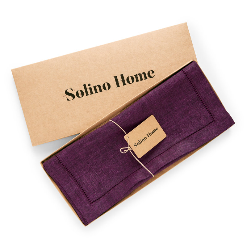 Milan - 100% Pure Linen Table Runner, Grape, 60" x 14"