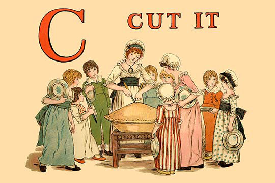 « c cut it » par kate greenaway rétro