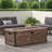 Outdoor Patio Concrete Fire Table, Rectangle Gas Burning 56-Inch Fire Pit - 50,000 BTU, Wood Pattern Fire Table, Brown (Tank Cover Not Included)