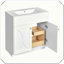 Meuble-lavabo autoportant moderne avec lavabo en céramique et poignées dorées-1488974386