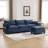 Oversized Modular Sectional Sofa With Movable Ottoman, 4-Seat Modern Corduroy Couch, Convertible L-Shaped Design For Living Room And Office-1691955834