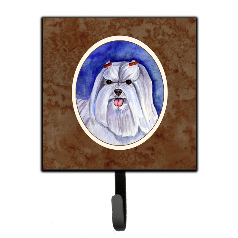 Organisateur de clés murales avec crochets clés french bouledogue Pelin, Brun / saumon / bleu, Maltais