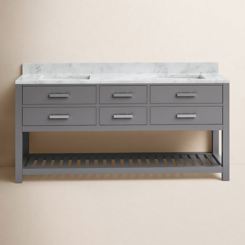 Madalyn 72'' W Double Vanity, Cashmere Gray