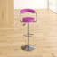 Contemporary Vinyl Adjustable Height Barstool with Arms and Chrome Base-19920408-111236762-111236763