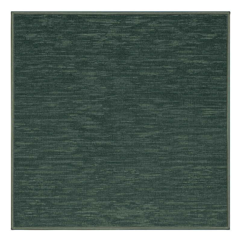 Machine Washable Solid Green Area Rug, Carré 4 pi