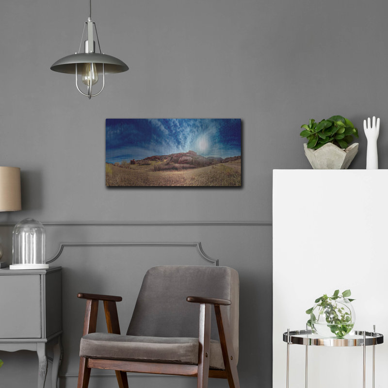 Art mural en métal Lark Manor ™ «Red Rocks, Colorado» par Epic Portfolio, H 12 po x l 24 po