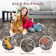 Vintage Floral Machine Washable Rug with Non-Slip Backing, Distressed Low Pile Indoor Mat, Foldable Traditional Accent Rug for Living Room, Bedroom