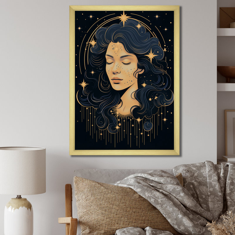 Spiritual Stargazer III, H 32 po x l 16 po x P 1 po, Cadre doré à une seule photo