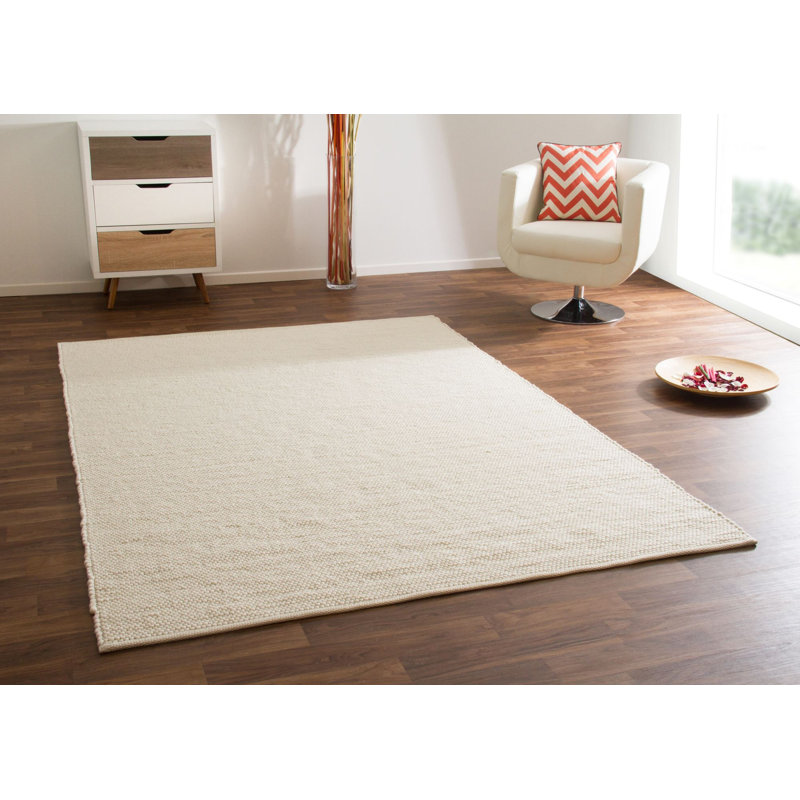 Blaisdell Handwoven Flatweave Wool Cream Rug, Rectangular 200 x 290 cm