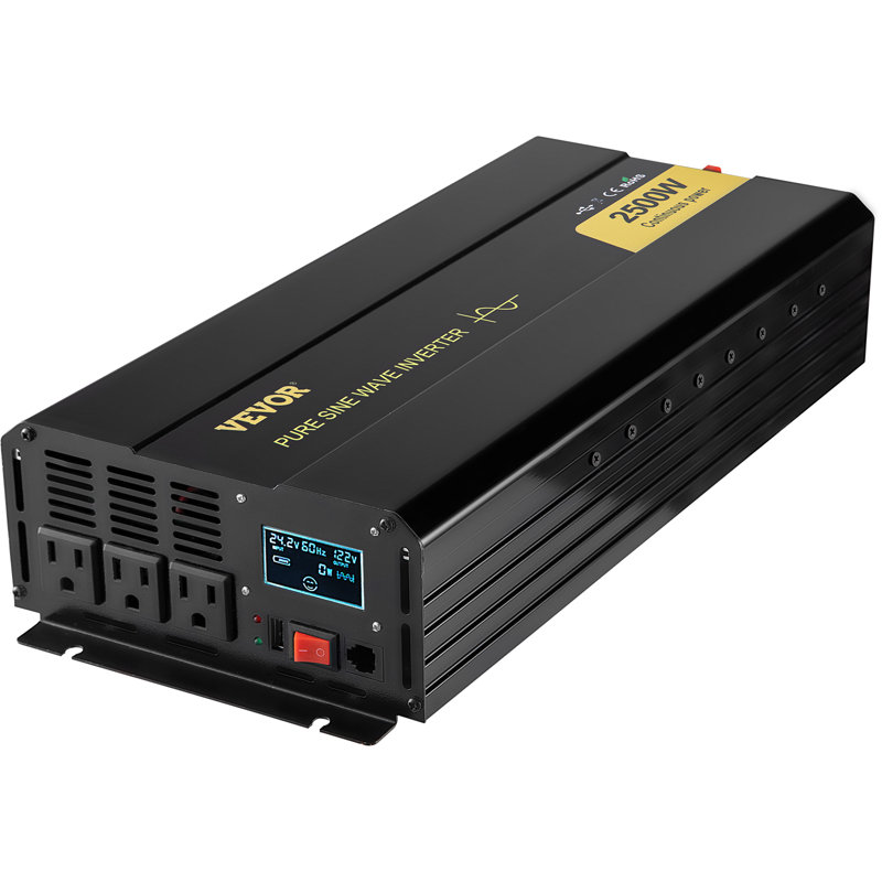 Onduleur à onde sinusoïdale pure, onduleur de 2 500 watts, courant continu de 24 V à CA
