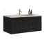 Meuble-lavabo flottant rayé en chêne noir 36 po avec lavabo en céramique blanc 36 po, pré-assemblé