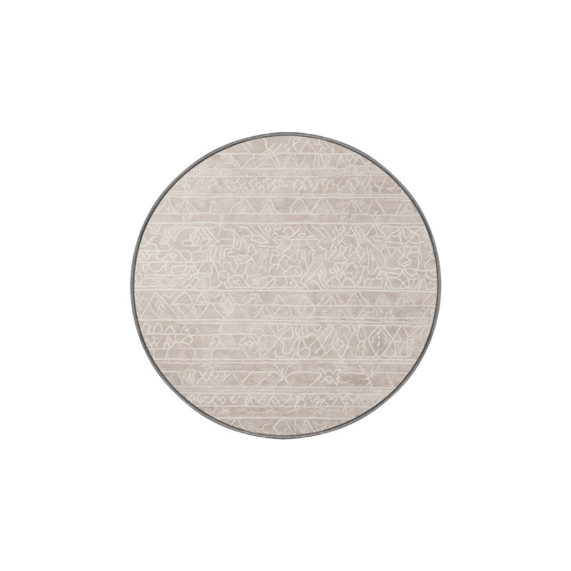 Machine Washable Gray Area Rug, Round 7'