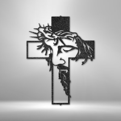 Scripture Walls Scripture Walls Christ Cross Steel Sign Laser Cut Powder Coated Home & Office Metal Wall Decor Multiple Sizes & Colors