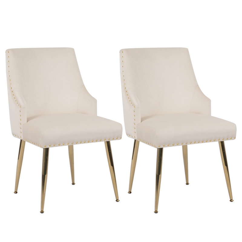 Ensemble de 2 chaises d'appoint Hengming, Beige