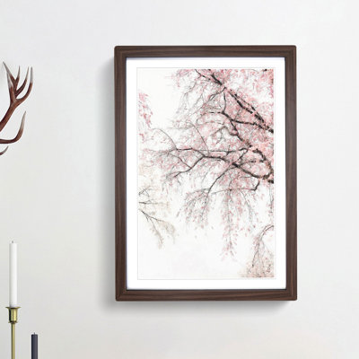A Pink Cherry Blossom Tree Abstract - Picture Frame Painting Print on MDF