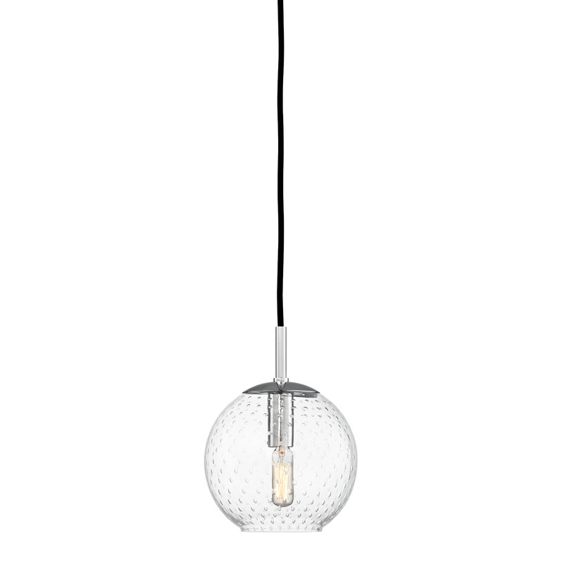 Rousseau 1 Light Pendant, 12.75" H X 11.25" W X 11.25" D, Clear, Aged Brass