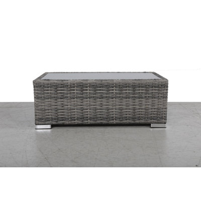 Plateau de table à lattes Chesterville entièrement assemblé en aluminium - gris mélangé