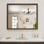 Miroir mural rectangulaire classique rétro avec cadre en verre trempé-115744835