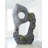 Colossal Cast Stone Sculpture, Two Holes, Charcoal Stone