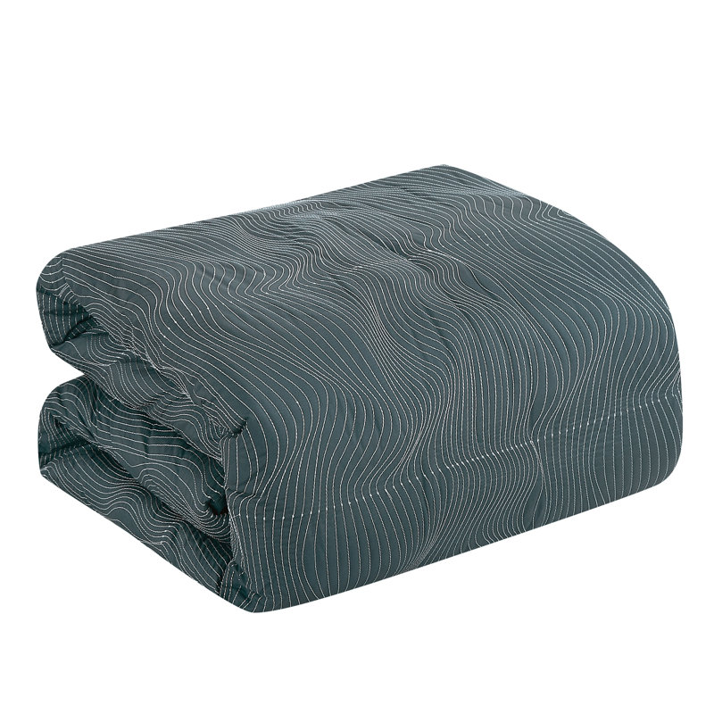 Gray Microfiber Queen 7-Piece Comforter Bed in a Bag Set