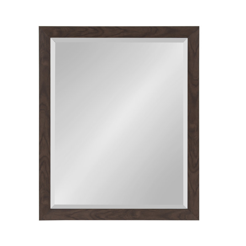 Brucie Flat Mirror, Walnut Brown, 31.25" x 25"
