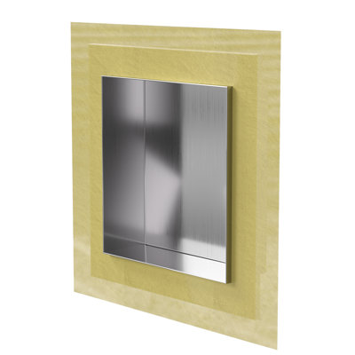 Uni-Green 16X16 Inch Brushed Stainless Steel Shower Niche, Square No-Tile Waterproof Shelf