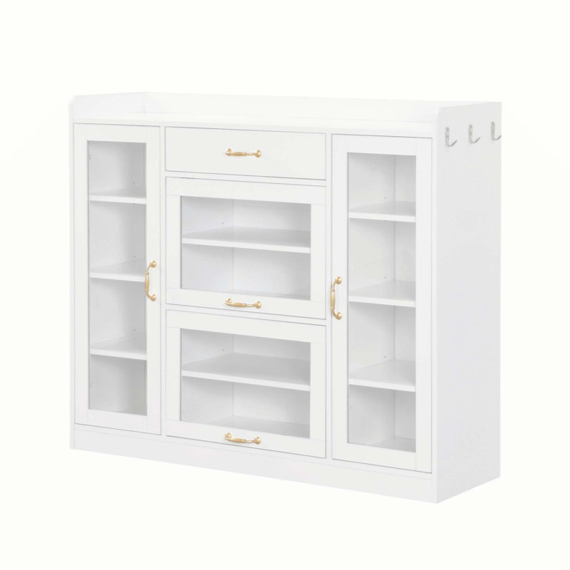 Armoire de rangement en bois, Blanc