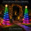 Arbre de Noël en forme de spirale intelligente 4 pi, décoration de Noël d'extérieur à DEL RVB-IC avec éclairage dynamique contrôlé par l'application, effets de bricolage et synchro de musique