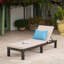 Chaise longue Kd, structure brun foncé avec coussin beige