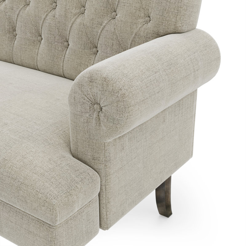 Skylah 58.27" Linen Recessed Arm Loveseat