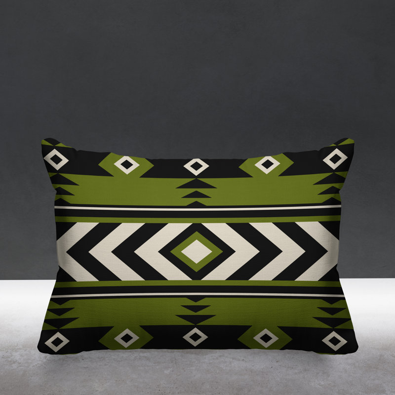Coussin intérieur / extérieur Fika Southwestern, Chartreuse