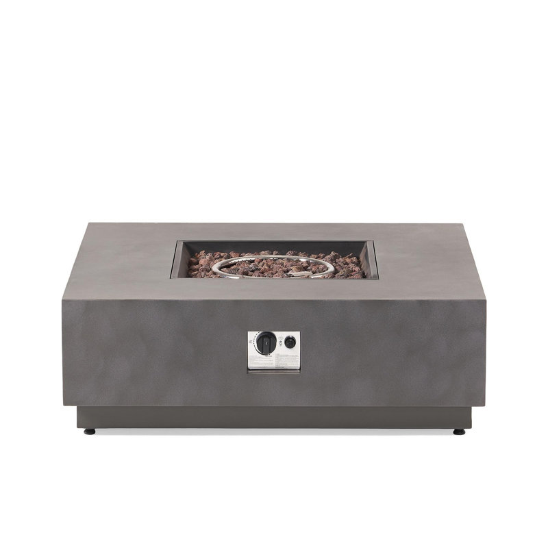 SQUARE Iron FIRE PIT-50 000 BTU, Stone Gray