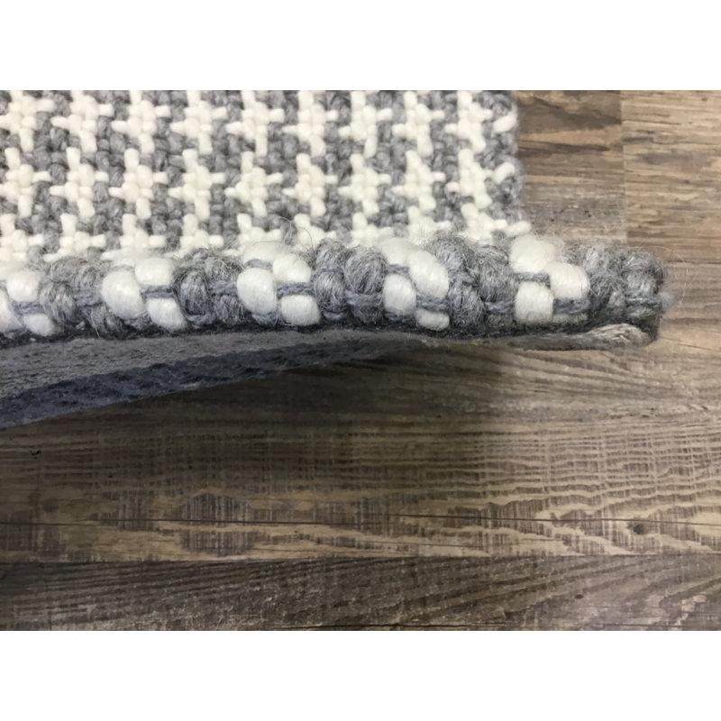 Laine tissée à la main et à plat gris/ivoire tapis décoratif Keegan