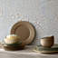 Lyngby Porcelain Rhombe Earth Dinner Plate, Clay, Dia: 10.6"