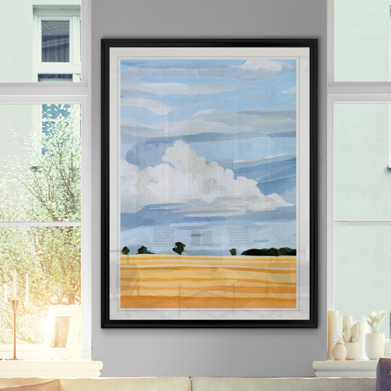 « pâle cloudscape i »-impression sur toile, H 18,5 po x l 24,5 po x P 1,5 po, Cadre noir