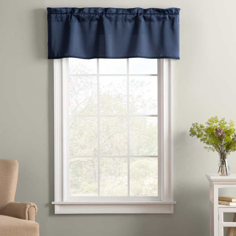 Wayfair Basics® Thermal Energy Saving Rod Pocket Curtain Valance, Navy