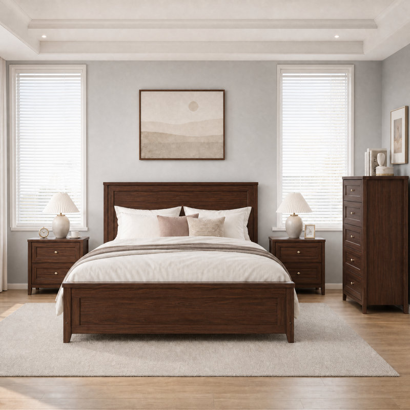 76.2cm W 5 - Drawer Chest of Drawers, Mahogany Brown